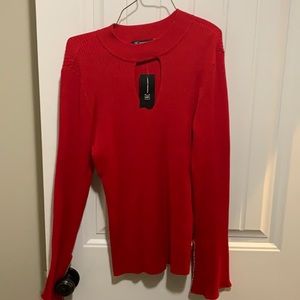 INC SWEATER WITH DIAMOND TRIM SLEEVES